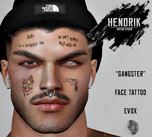 Second Life Marketplace Hendrik Gangster Tattoo (Lelutka Evox) Face